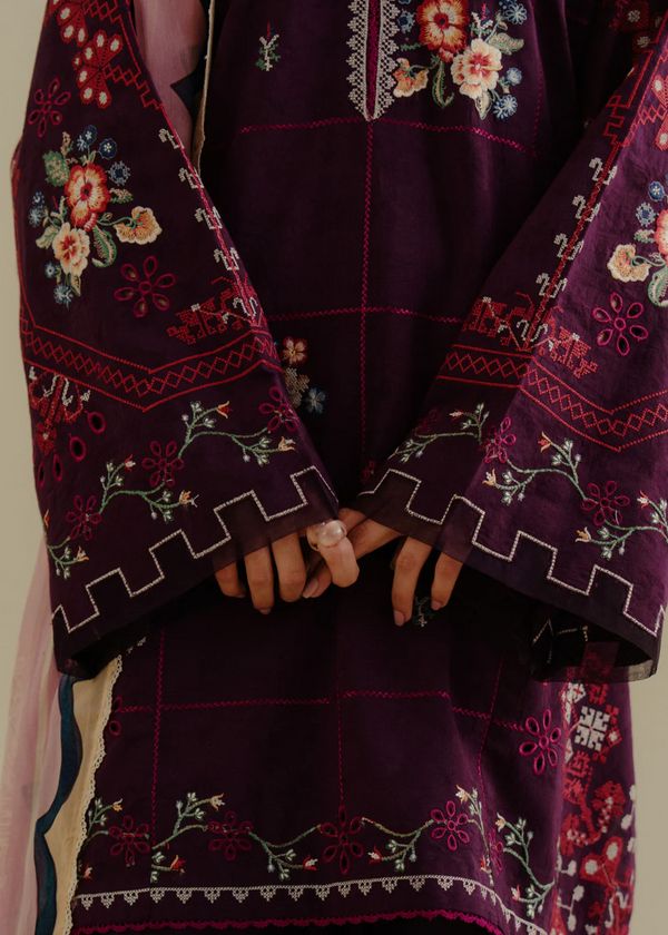 Navy Blue Classic Embroidery 2Pc (Unstitched) D-135