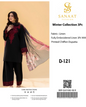 Black & Crimson Red Embroidered 3Pc Linen Suit with Printed Dupatta | Sanaat Fashion – D-127