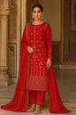 Bin Saeed Luxury Karandi 3Pc Embroidered Suit – Design 02 Red Royal Touch