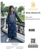 Unstitched Navy Blue Embroidered Linen Suit | Winter Collection 2Pc | Sanaat Fashion (D-133).