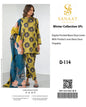 Sanaat Fashion Winter Collection 3Pc – Mustard Floral Print Linen with Contrasting Blue Dupatta (Unstitched) D-114